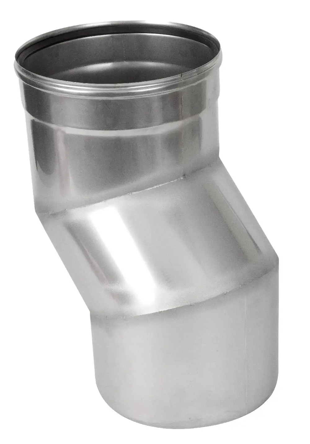 Metalladapter mit einem schrägen Schnitt, geeignet für Abgasanwendungen. Das Produkt ist von der Marke Remeha und weist einen glatten, glänzenden Oberflächenfinish auf.